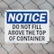 Signmission Do Not Fill Above Top Of Container, 18 in W x Rectangle, Plastic OS-2PACK-NS-P-1218-L-15455 - alternate 5